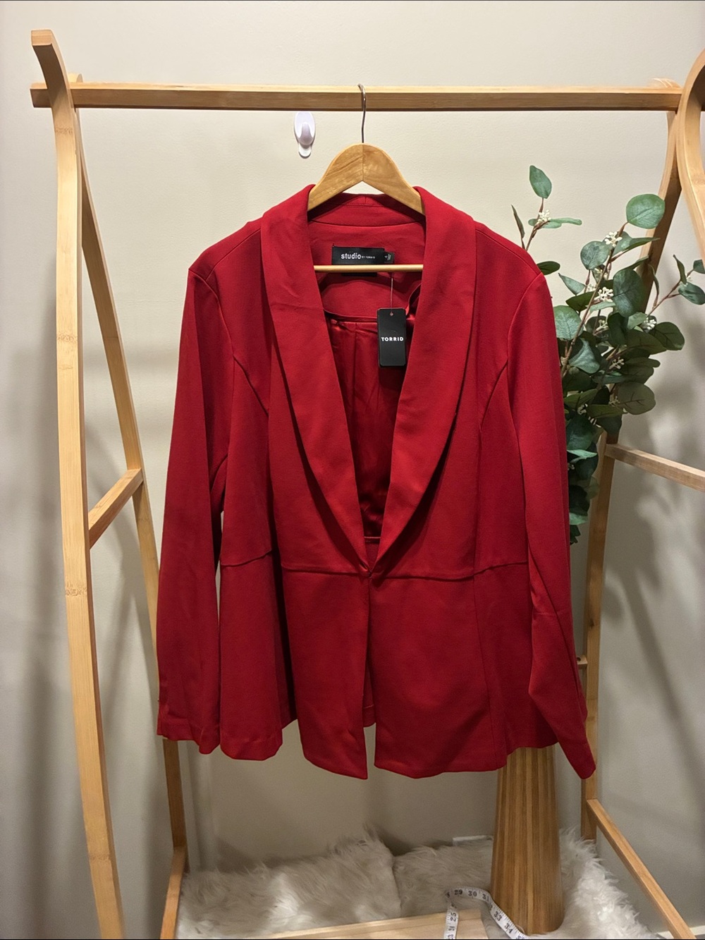 torrid Vibrant Red Shawl-Collar Blazer Jacket
